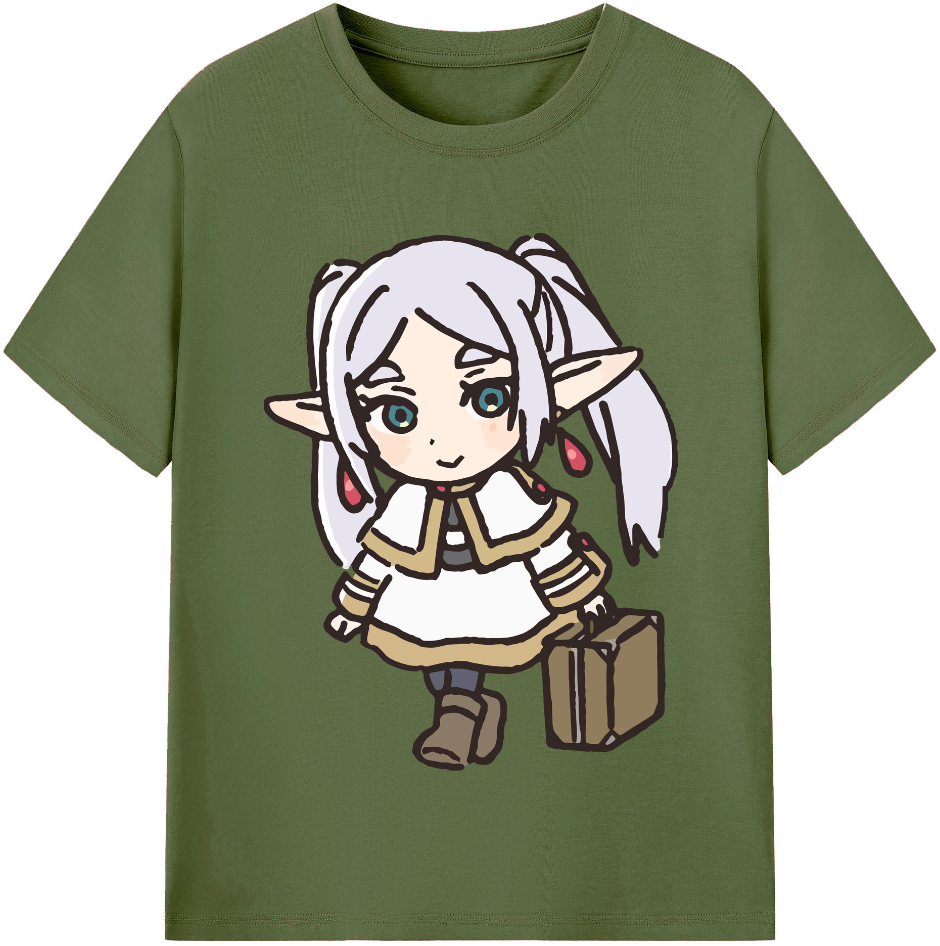 （画像用） 葬送のフリーレン Frieren 綿100％半袖Tシャツ（フロントプリント）